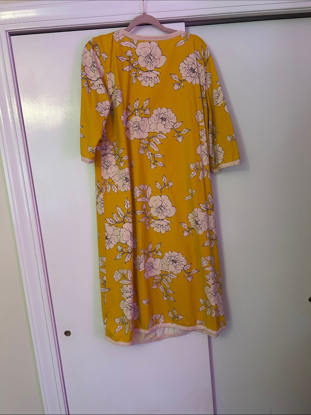 Garnet Hill Yellow Floral Short-Sleeve Nightgown - Picture 5 of 5